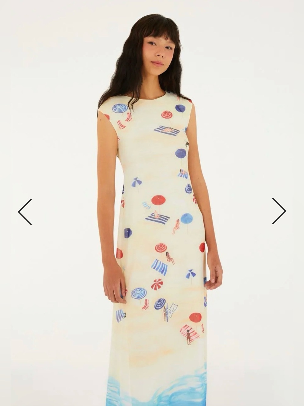 FARM Rio Cream Maxi Dress with Blue Ombre - Picture 2 of 2